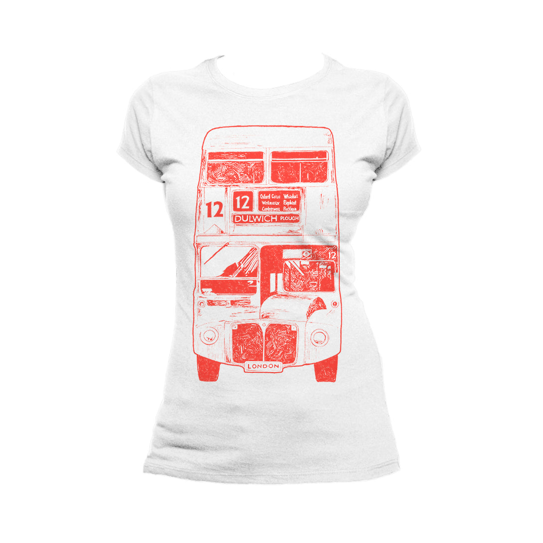 Urban Attitude London Calling Bus 12 Dulwich Women's T-shirt (White)