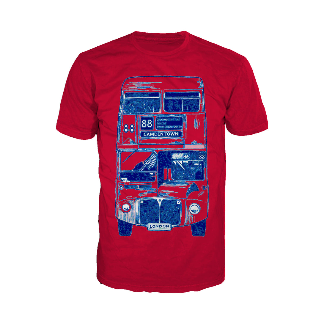 Urban Attitude London Calling Bus 88 Camden Men's T-shirt (Red)