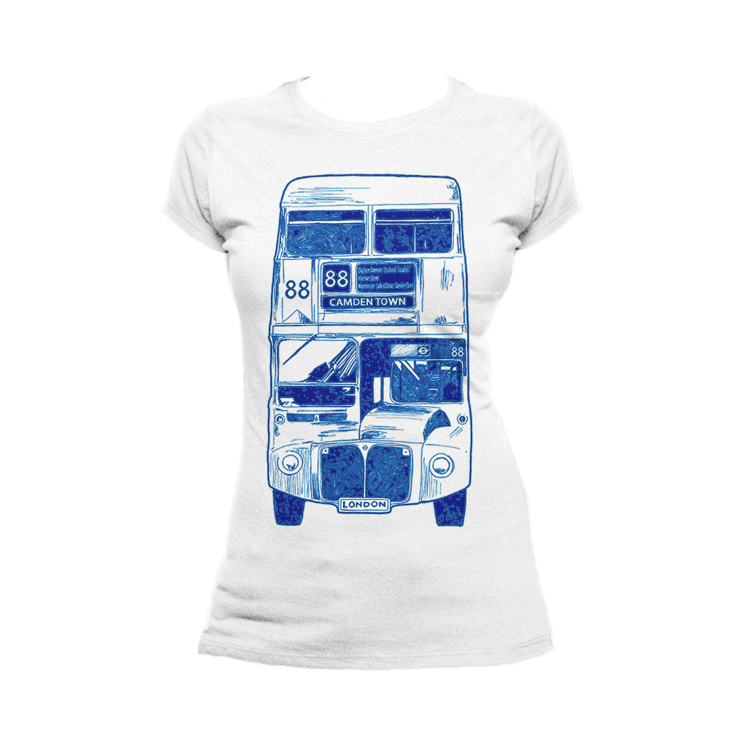 Urban Attitude London Calling Bus 88 Camden Women's T-shirt (White)
