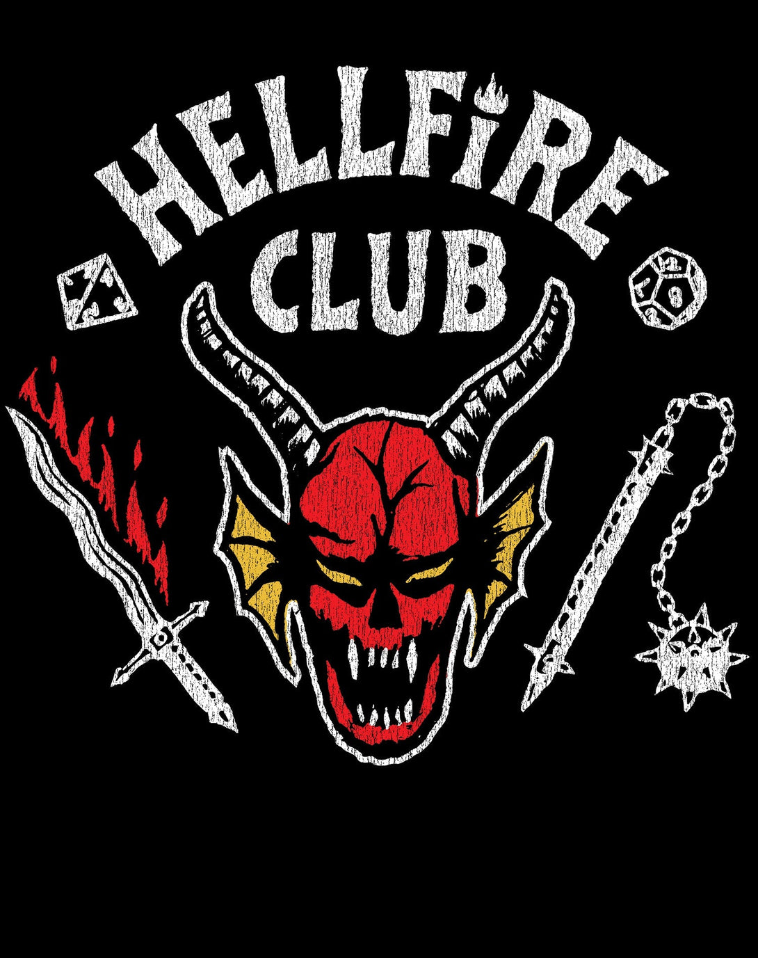 Stranger Things Logo Hellfire Club Metal Varsity Jacket Black Design Close Up