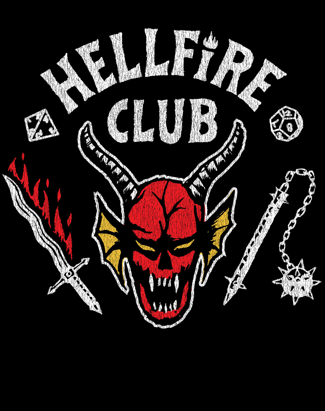 Close Up Stranger Things Logo Hellfire Club Metal Hoodie Black Design Close Up
