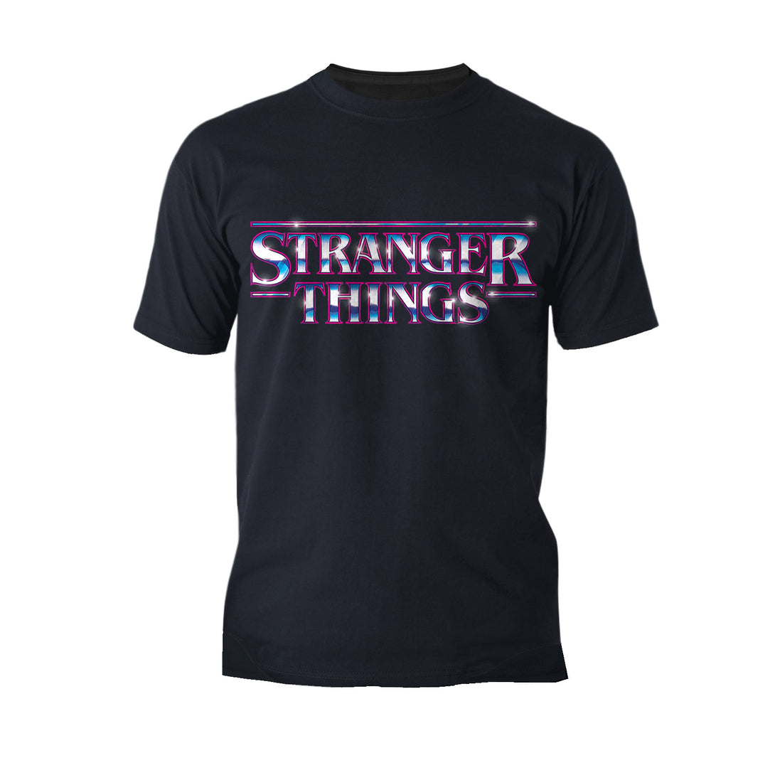 Stranger Things Logo Metal Men's T-Shirt Black - Urban Species Mens Short Sleeved T-Shirt
