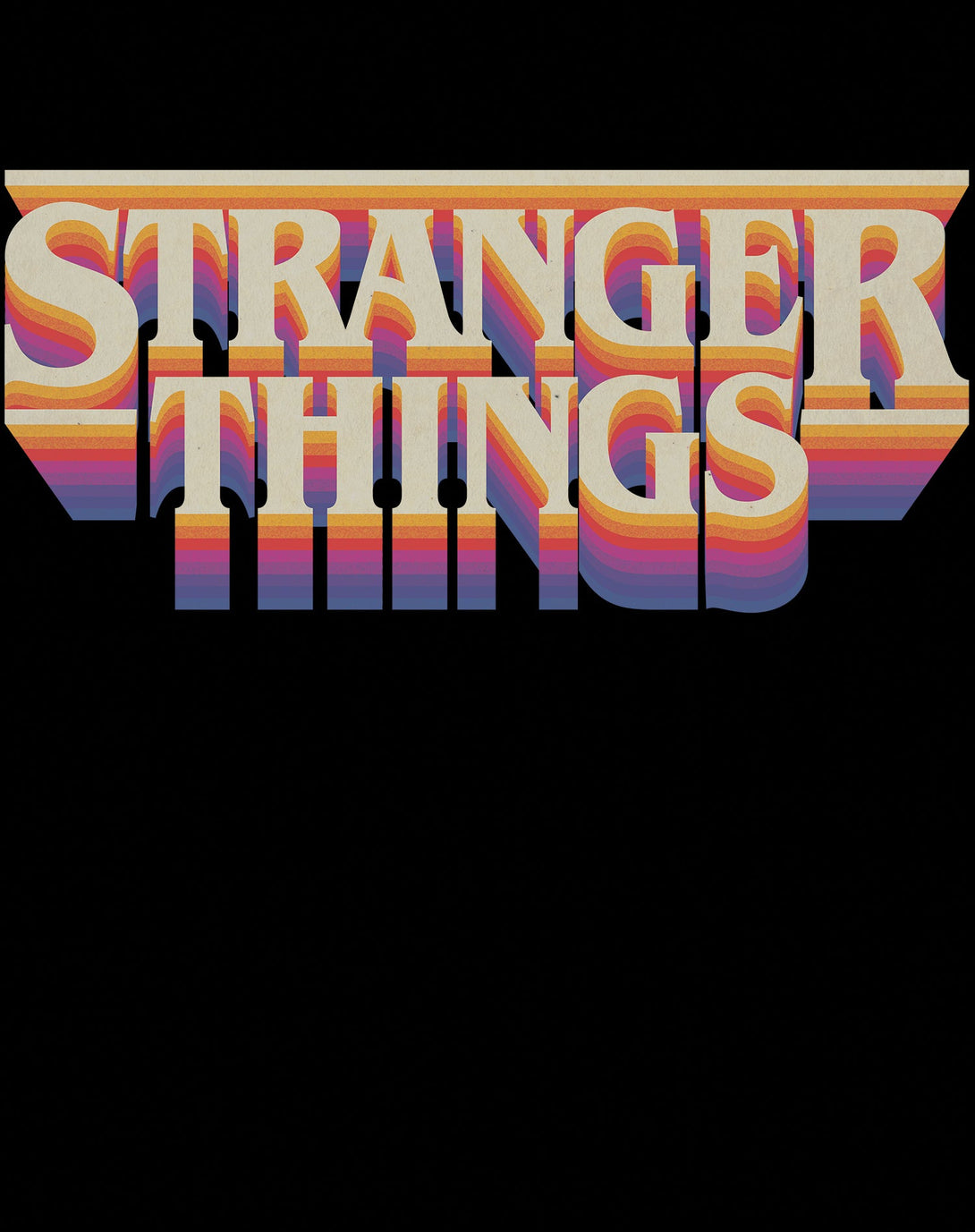 Stranger Things Logo Retro Trip Women's T-shirt Black - Urban Species Design Close Up