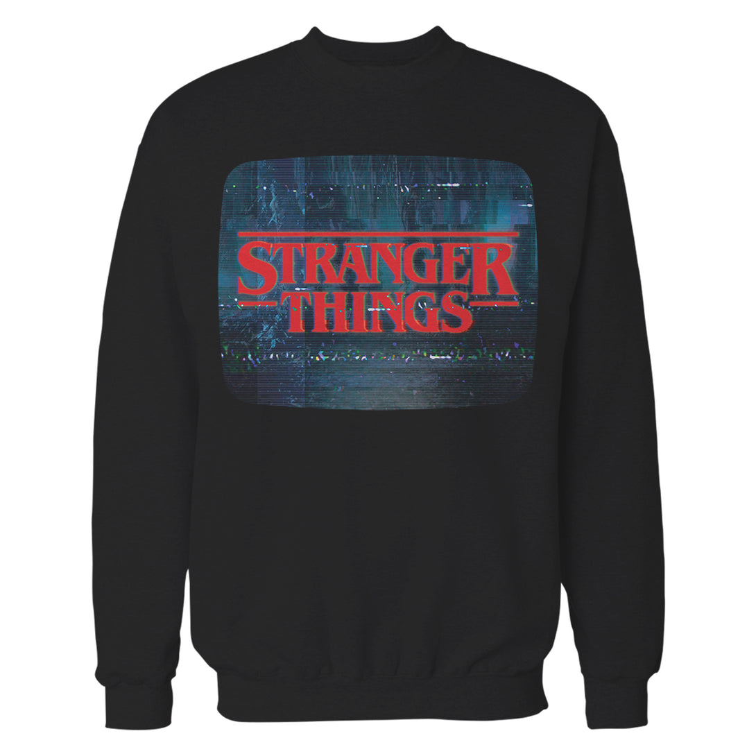 Stranger Things Logo TV Screen Sweatshirt Black - Urban Species