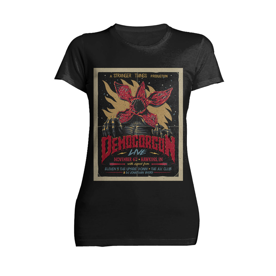 Stranger Things Poster Promo Demogorgon Live Women's T-Shirt Black - Urban Species