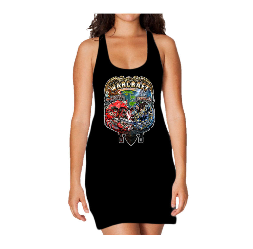 Warcraft Vs Official Women's Long Tank Dress (Black) - Urban Species Ladies Long Tank Dress