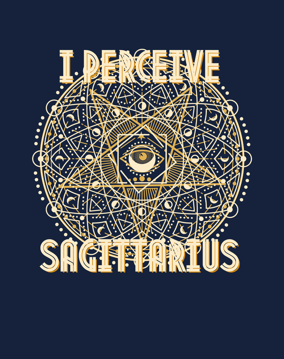 Close Up Urban Attitude Supreme Star Sign Sagittarius Star Men's T-shirt (Navy)