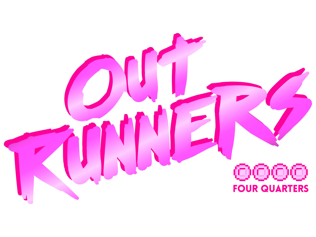 The Four Quarters Logo Outrunners Official Men's T-shirt (White) design