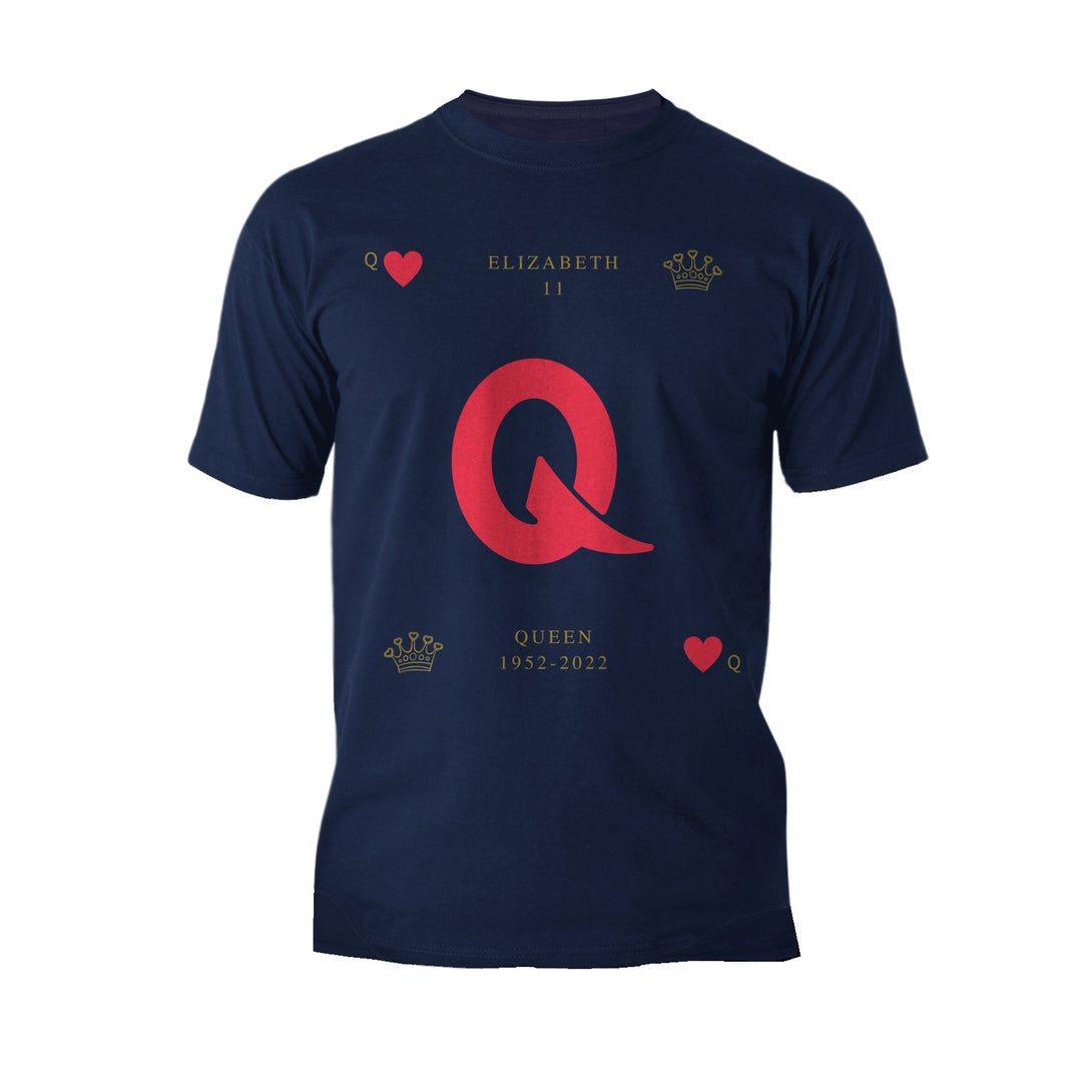 The Queen's Platinum Jubilee Elizabeth II Heart Queen Men's Tshirt (Navy)