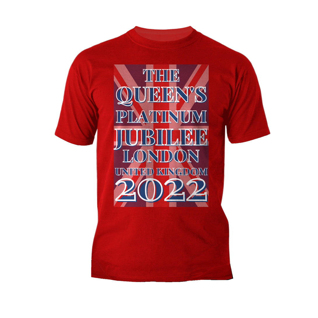 The Queen's Platinum Jubilee London UK Flag Men's Tshirt (Red)