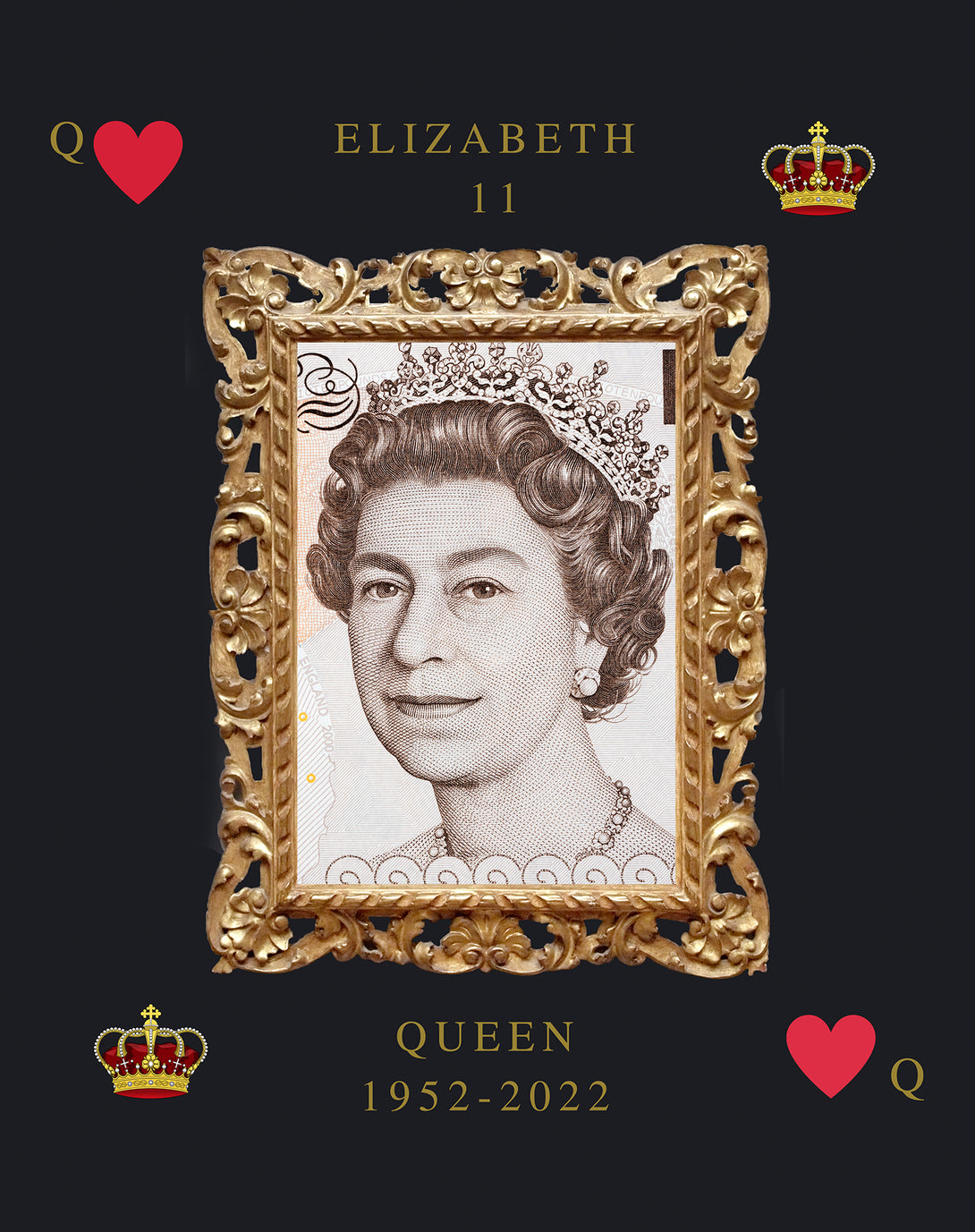 The Queen's Platinum Jubilee Queen Of Heart's Men's Tshirt (Black)