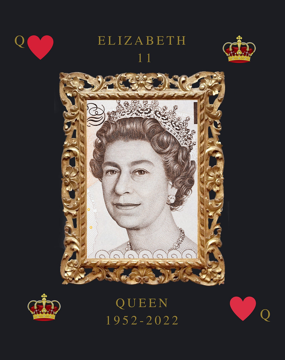 The Queen's Platinum Jubilee Queen Of Heart's Women's Tshirt (Black)