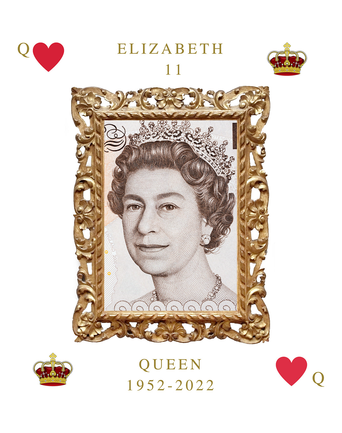The Queen's Platinum Jubilee Queen Of Heart's Men's Tshirt (White)