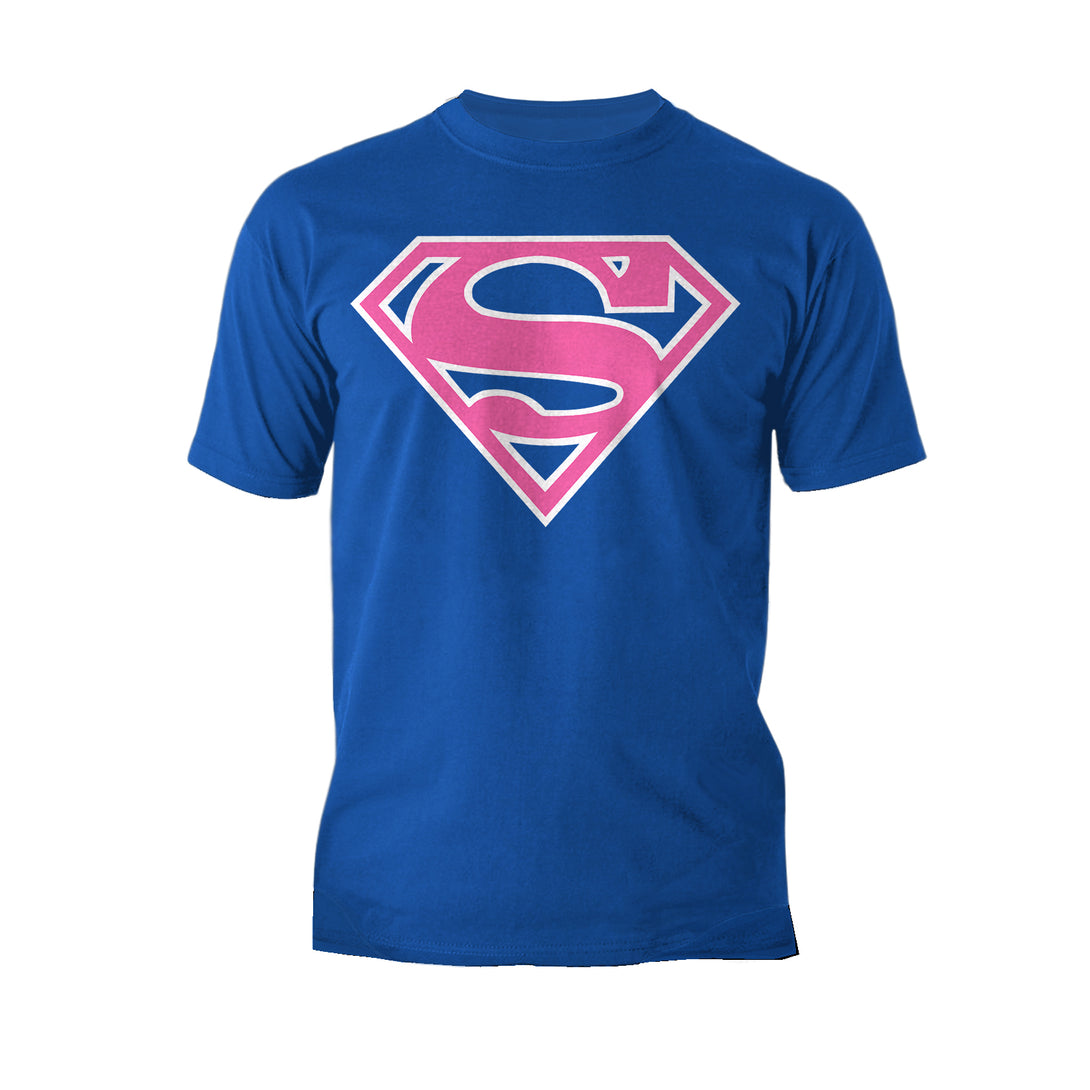 DC Comics Supergirl Logo Classic Official Men's T-Shirt Blue - Urban Species