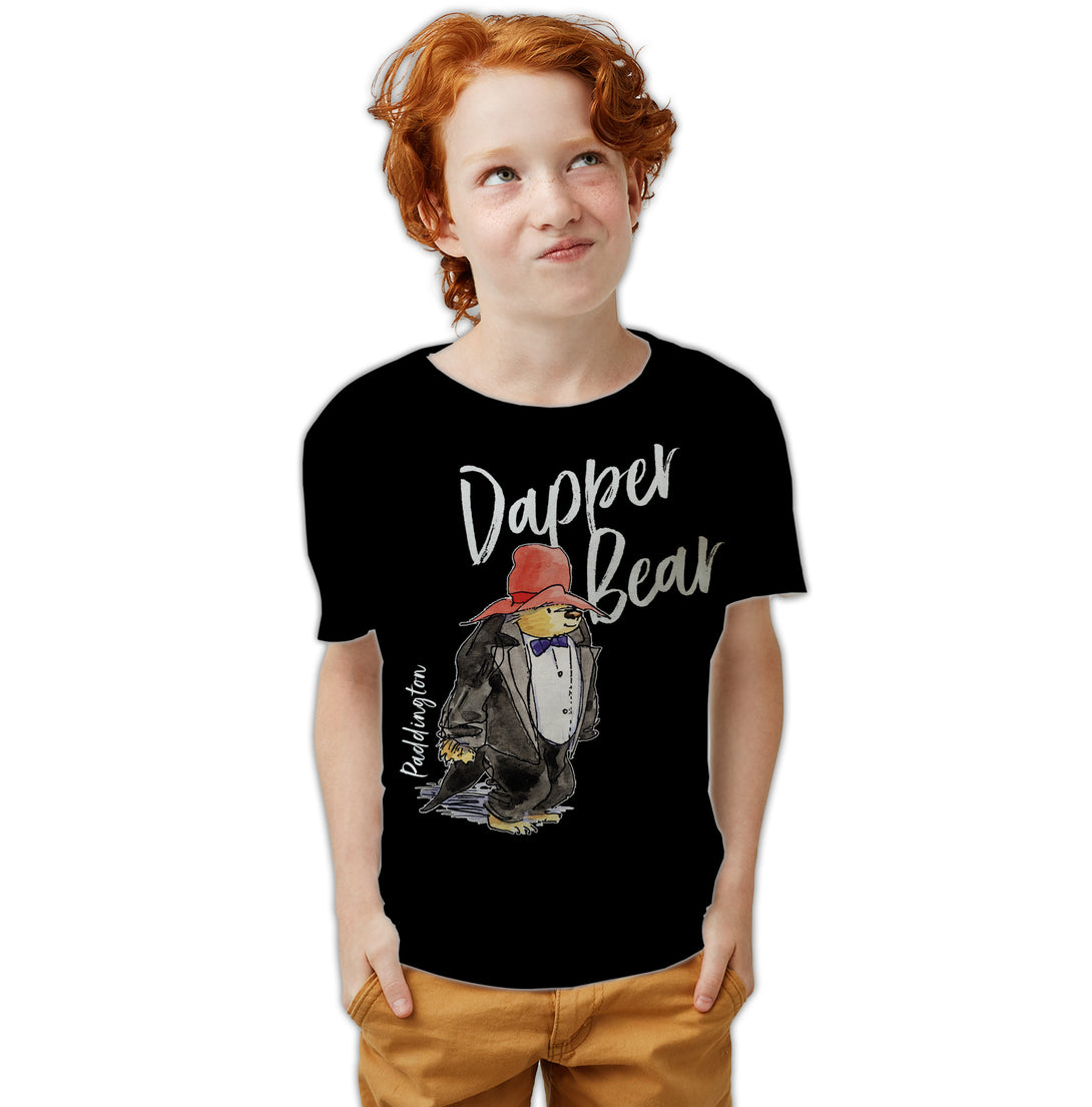 Paddington Bear Stay Dapper Official T-Shirt Youth Black Boys