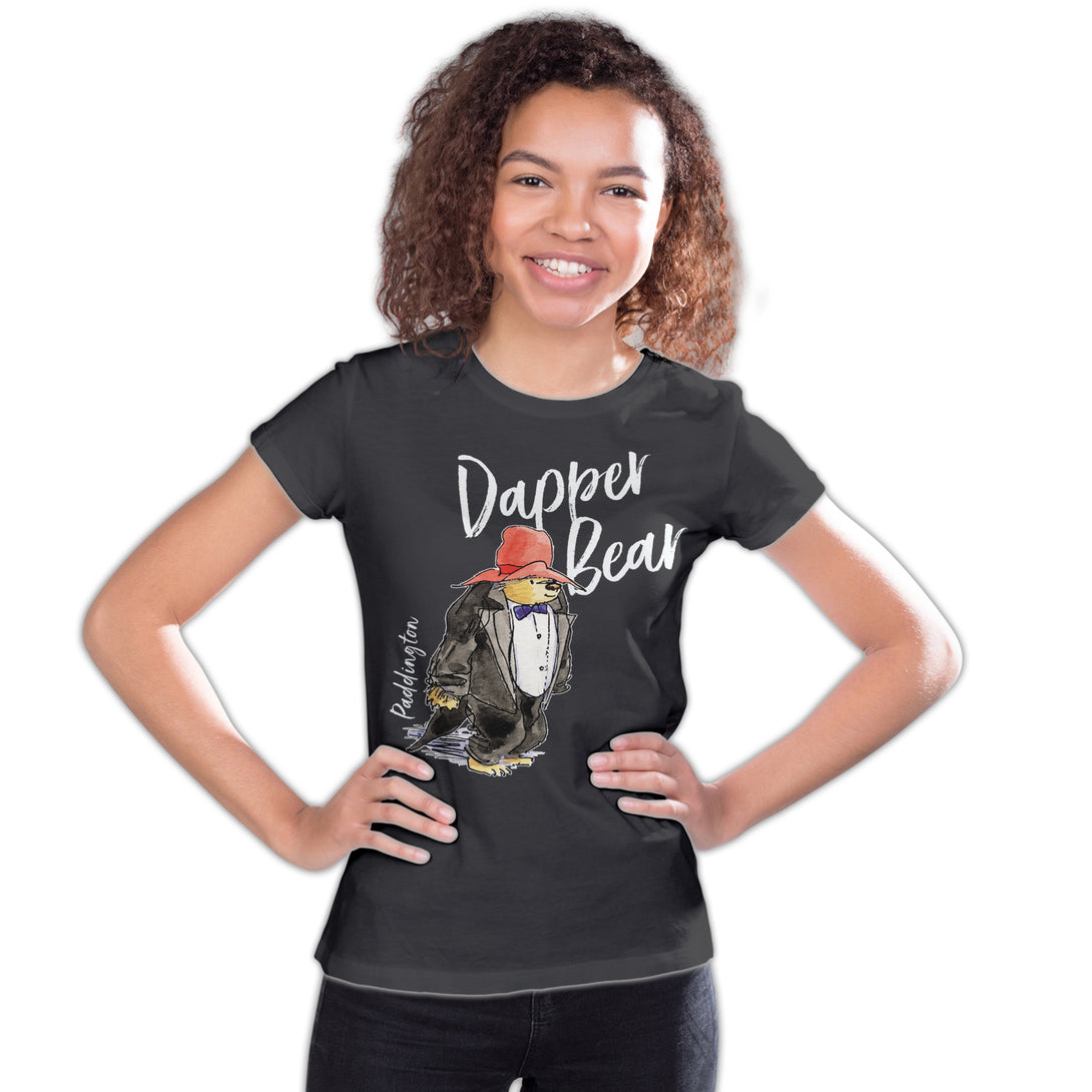Paddington Bear Stay Dapper Official T-Shirt Youth Black Girls