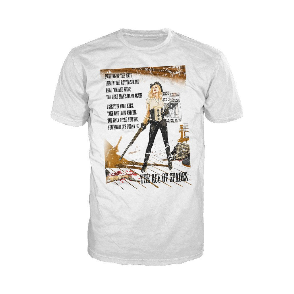 Motorhead Mike Mayhew Ace of Spades Official Men's T-shirt (White) - Urban Species Mens Short Sleeved T-Shirt