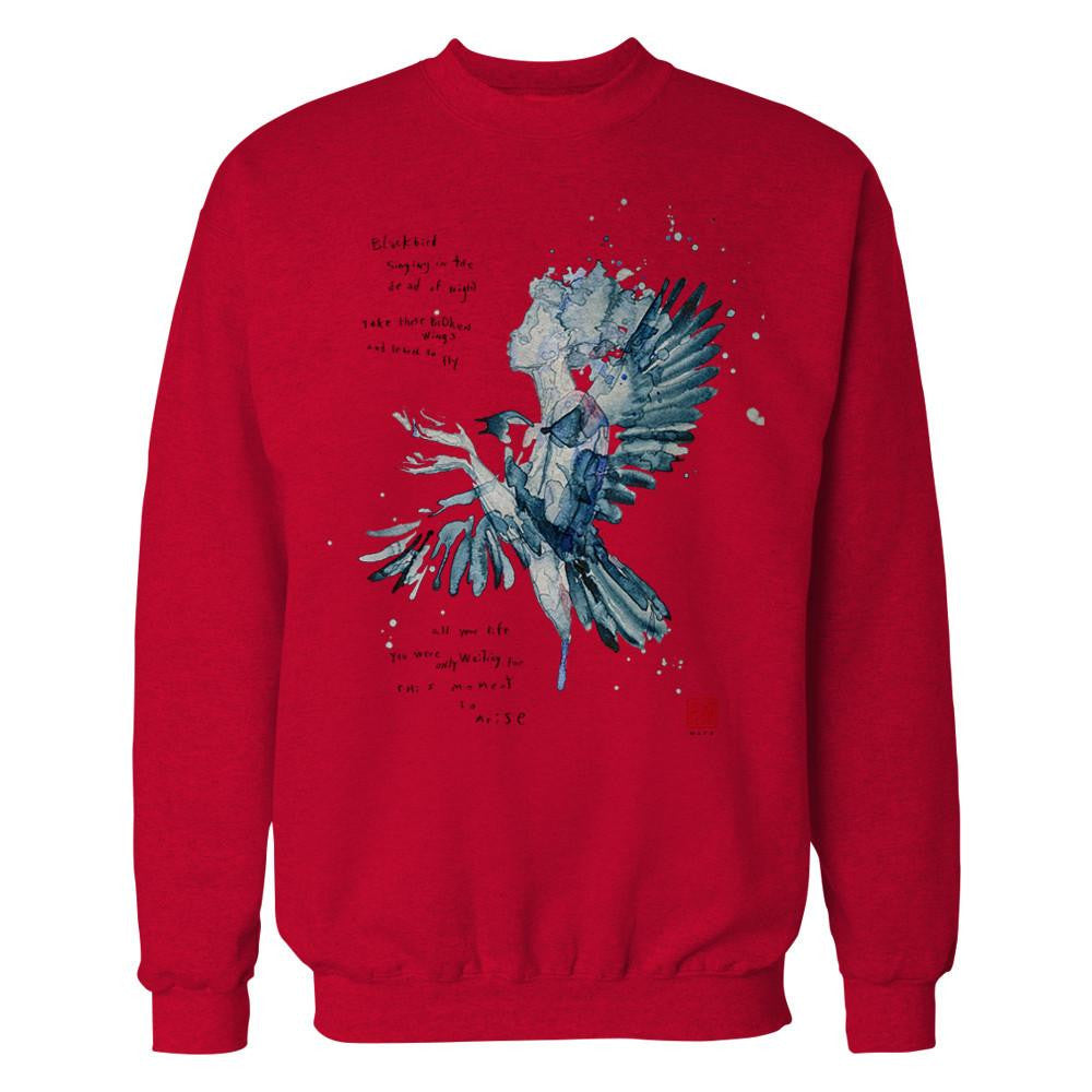 Beatles David Mack Blackbird Official Sweatshirt (Red) - Urban Species Sweatshirt