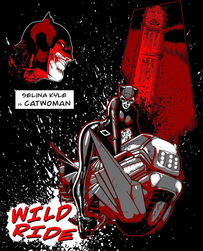 DC Comics Catwoman Wild Ride Official Women's T-shirt Black - Urban Species