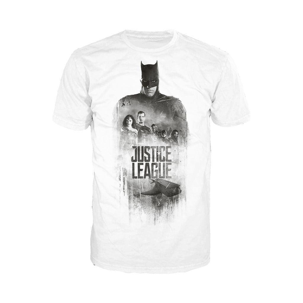 DC Justice League Splash Photo Official Men's T-shirt (White) - Urban Species Mens Short Sleeved T-Shirt