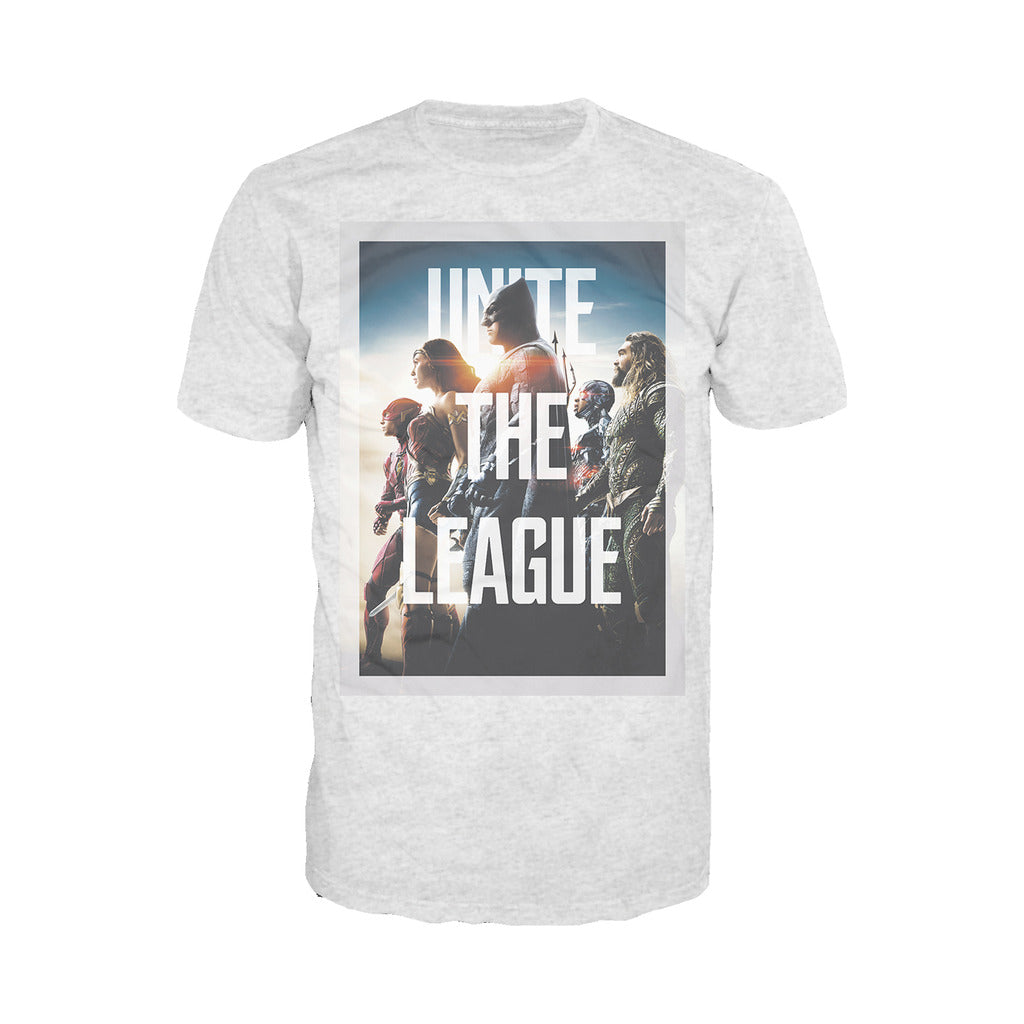 DC Justice League Splash Unite League Official Men's T-shirt (Heather Grey) - Urban Species Mens Short Sleeved T-Shirt