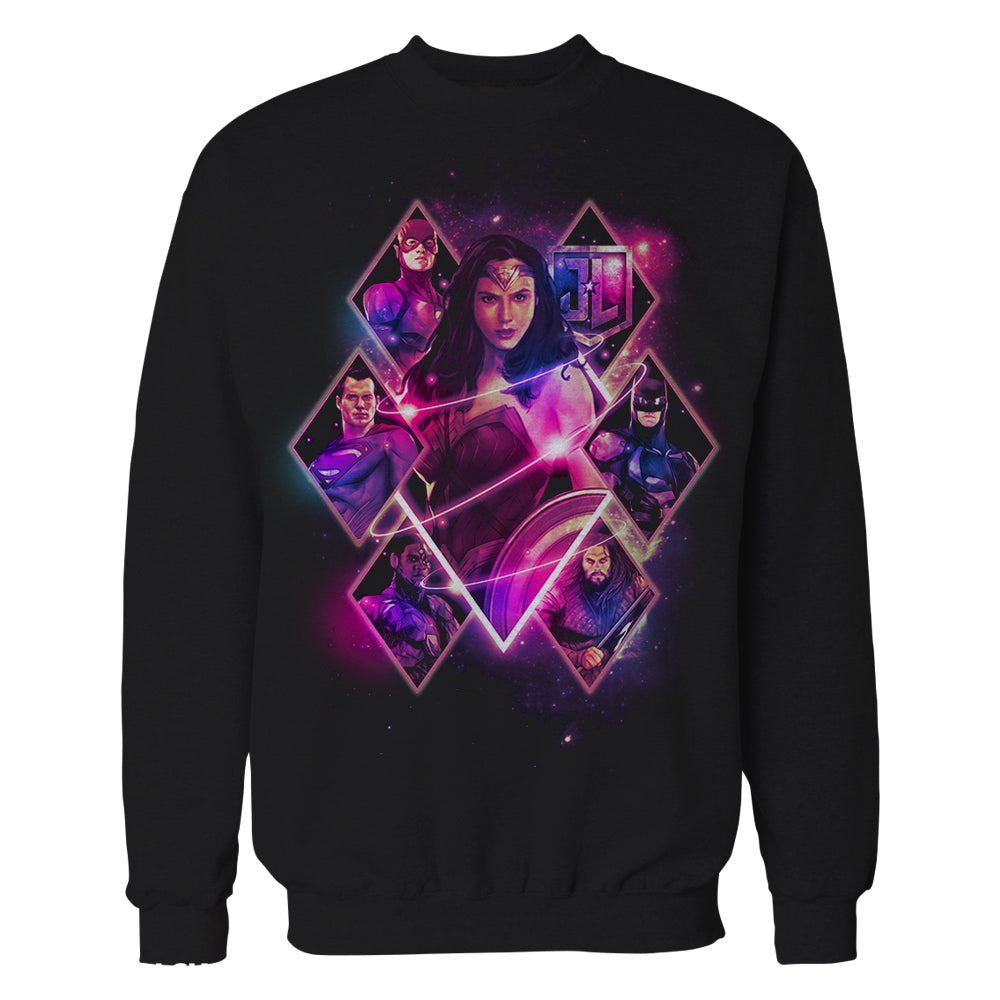 DC Justice League Neon Wonder Woman Official Sweatshirt (Black) - Urban Species Sweatshirt