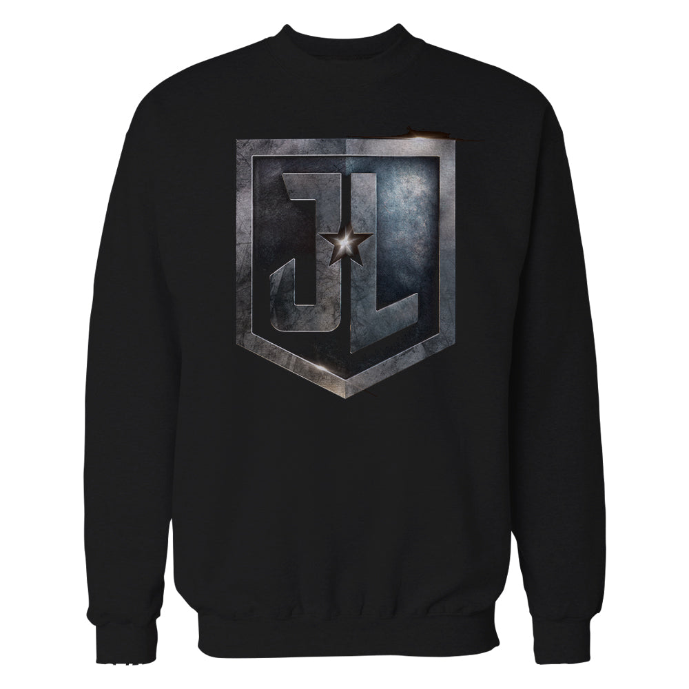 DC Justice League Logo Metallic Official Sweatshirt (Black) - Urban Species Sweatshirt