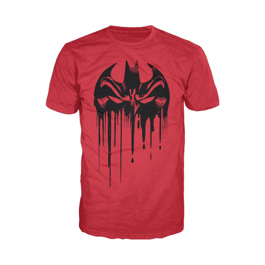 DC Comics Batman Graff Mask Official Men's T-Shirt Red - Urban Species