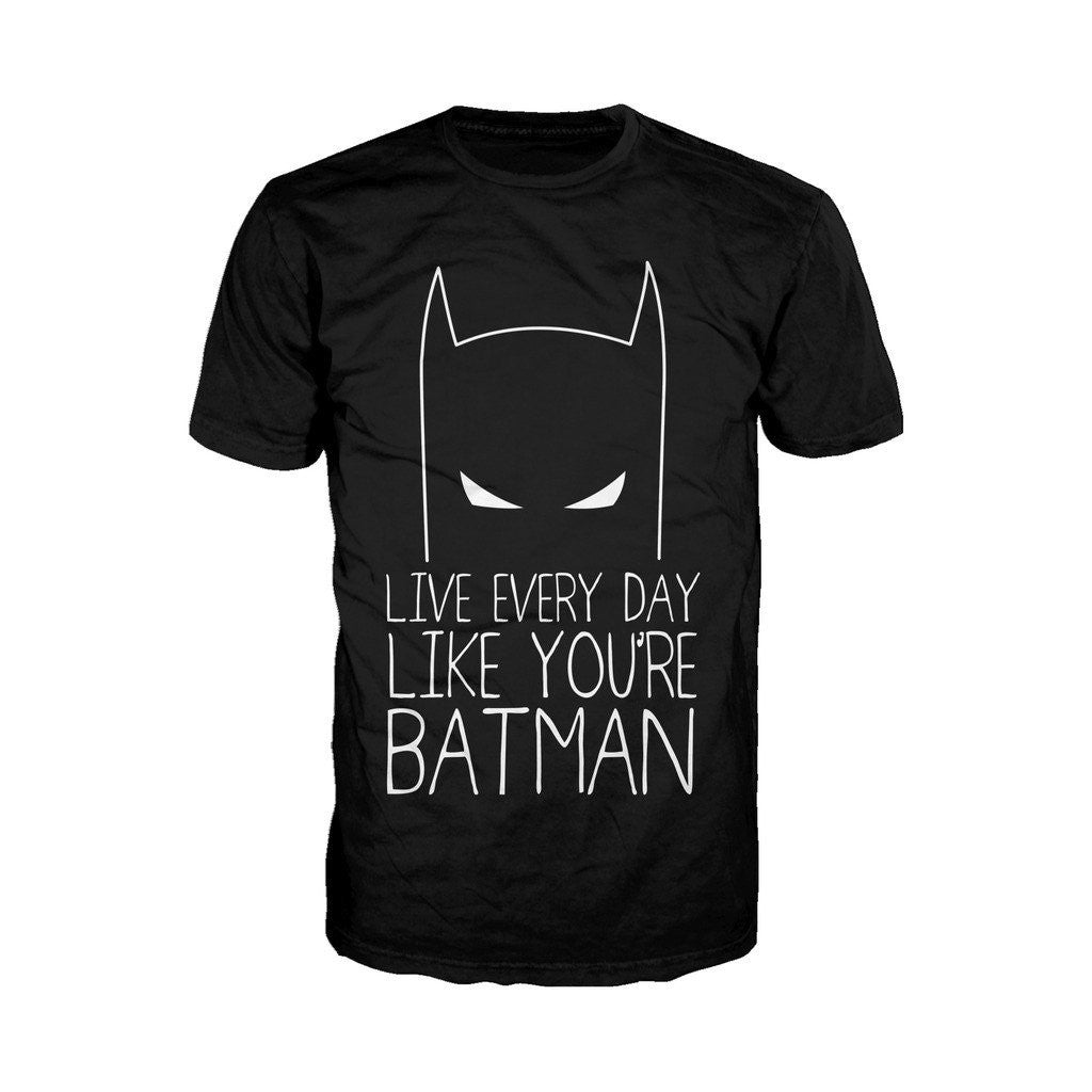 DC Comics Batman Text Every Day Official Men's T-Shirt Black - Urban Species