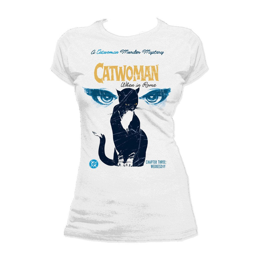 DC Comics Catwoman Cover Rome Official Women's T-shirt White - Urban Species