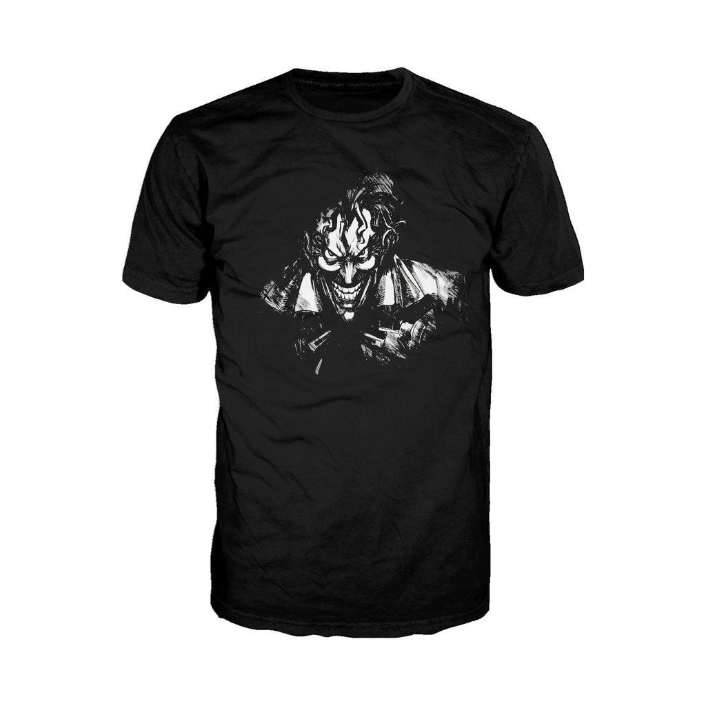 DC Comics Joker Character Silhoutte Official Men's T-Shirt Black - Urban Species