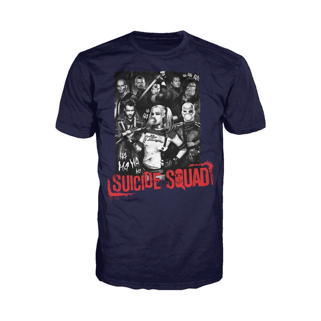 DC Suicide Squad Group Shot Official Men's T-shirt (Navy) - Urban Species Mens Short Sleeved T-Shirt