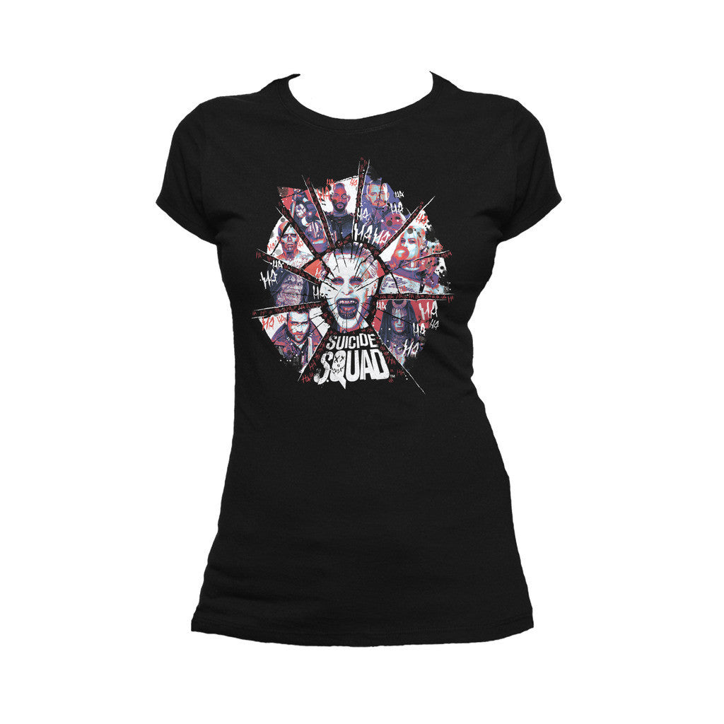 DC Suicide Squad Shattered Official Women's T-shirt (Black) - Urban Species Ladies Short Sleeved T-Shirt