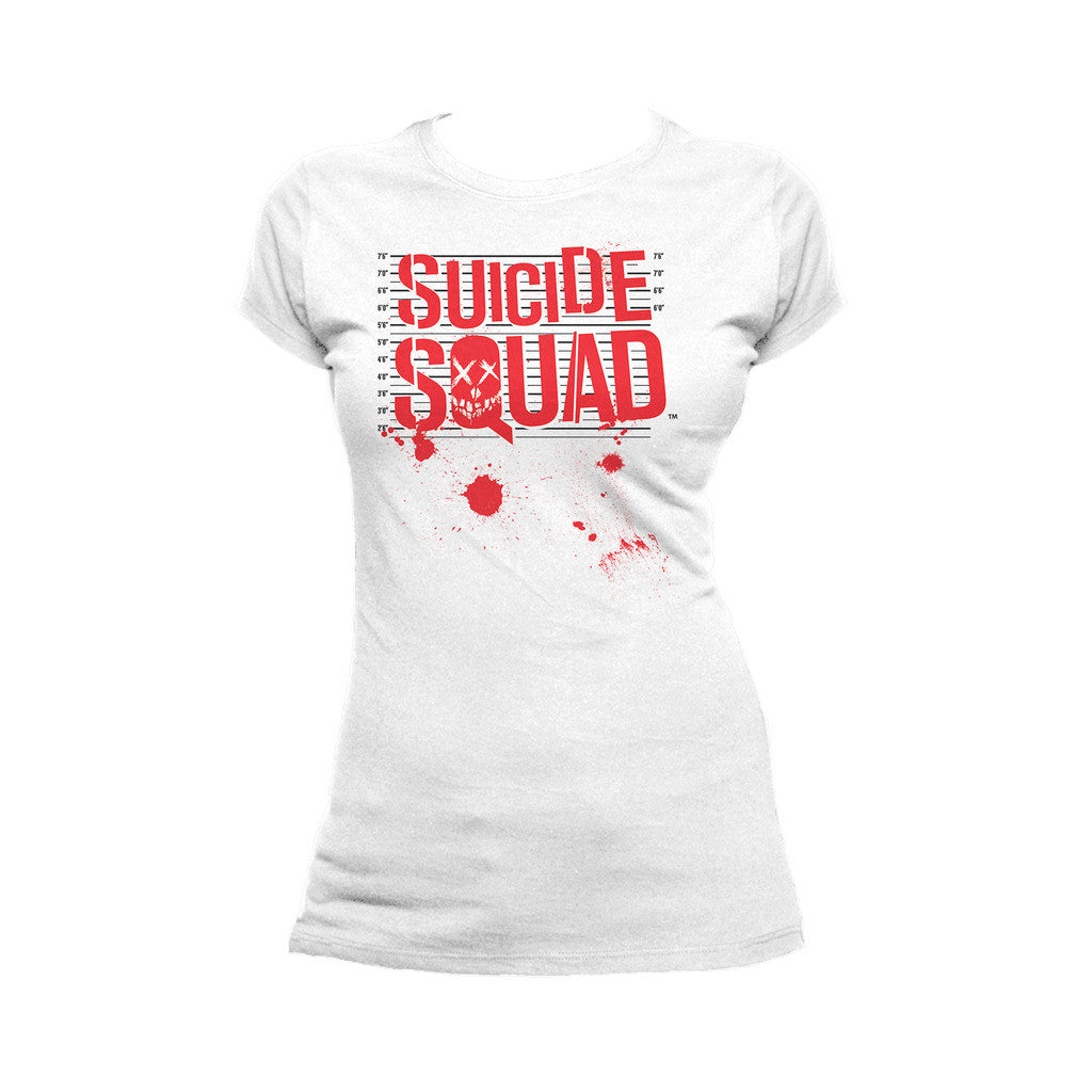 DC Suicide Squad Logo Splat Official Women's T-shirt (White) - Urban Species Ladies Short Sleeved T-Shirt