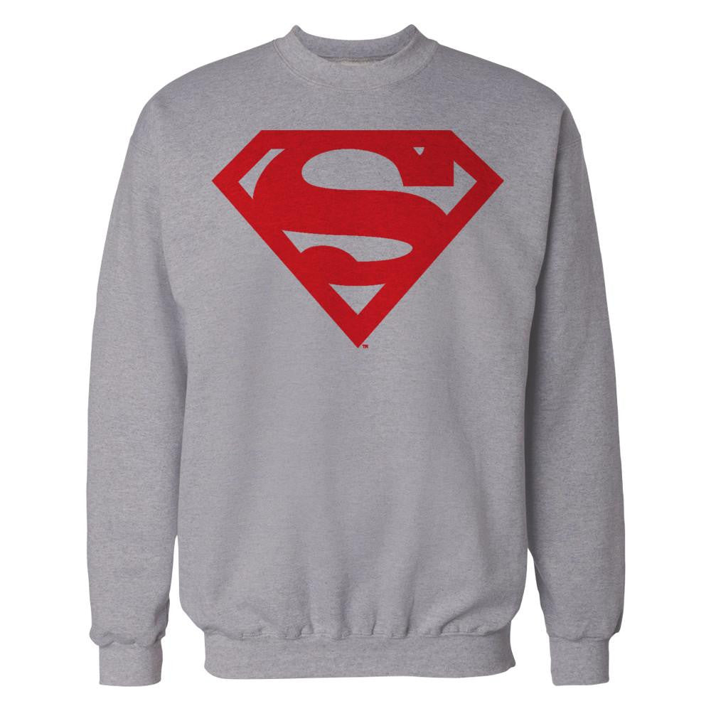 DC Comics Superman Logo Red Shield Official Sweatshirt Sports Grey - Urban Species