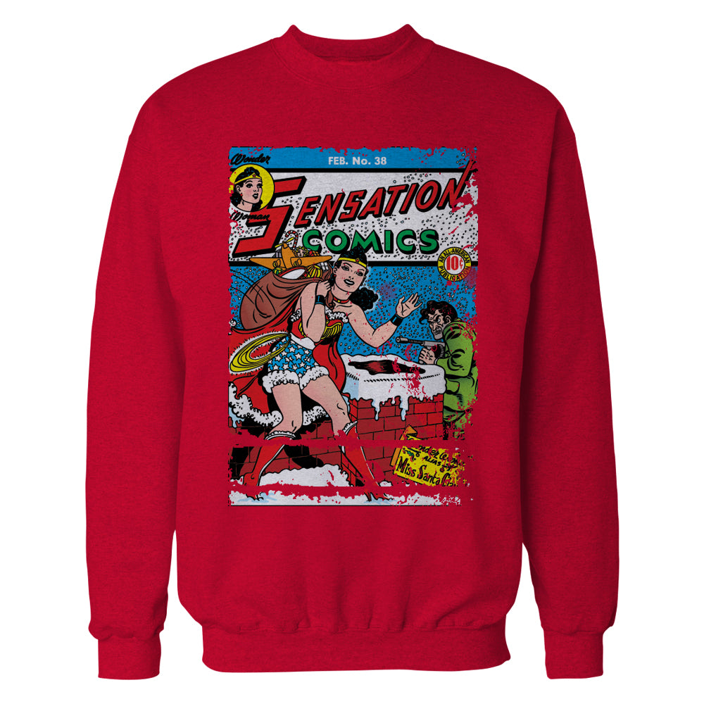 DC Comics Wonder Woman Cover 38 Xmas Official Sweatshirt (Red) - Urban Species Sweatshirt