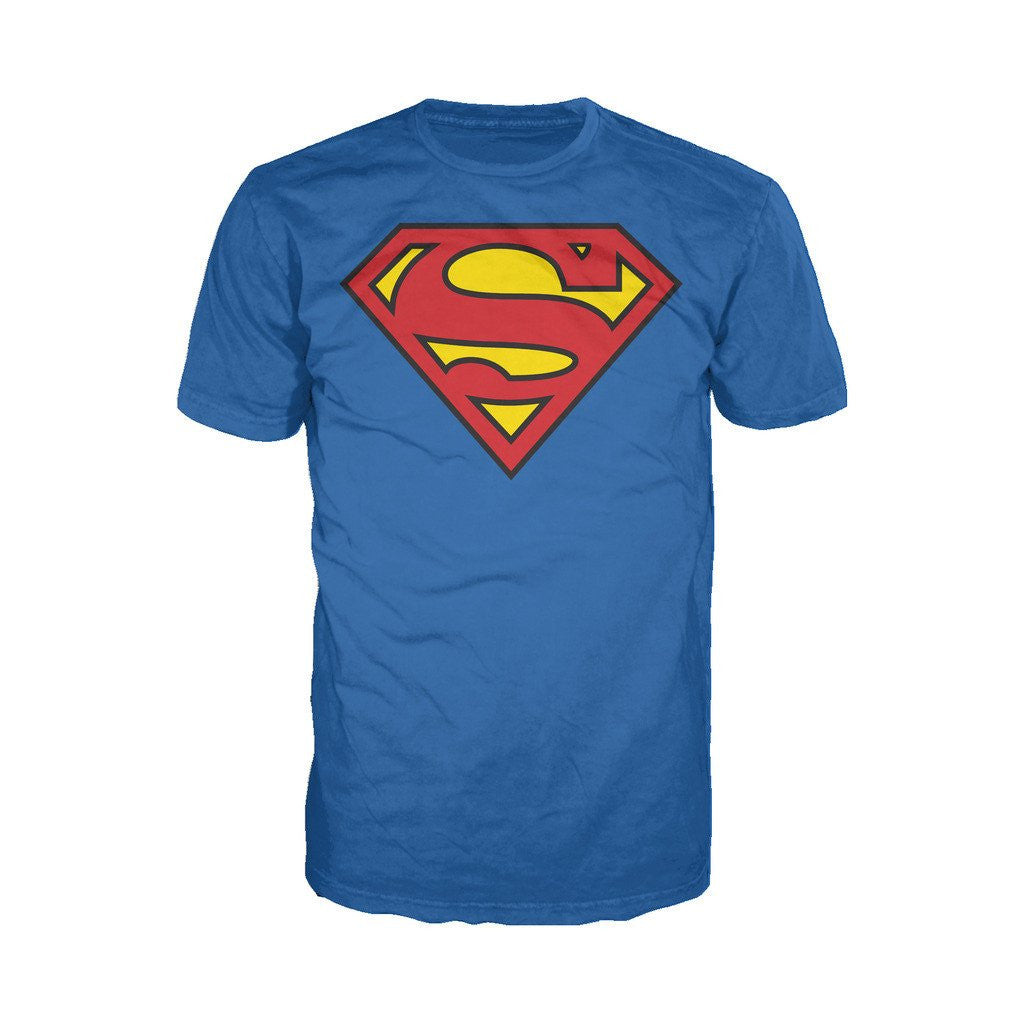 DC Comics Superman Logo Classic Official Men's T-shirt Blue - Urban Species