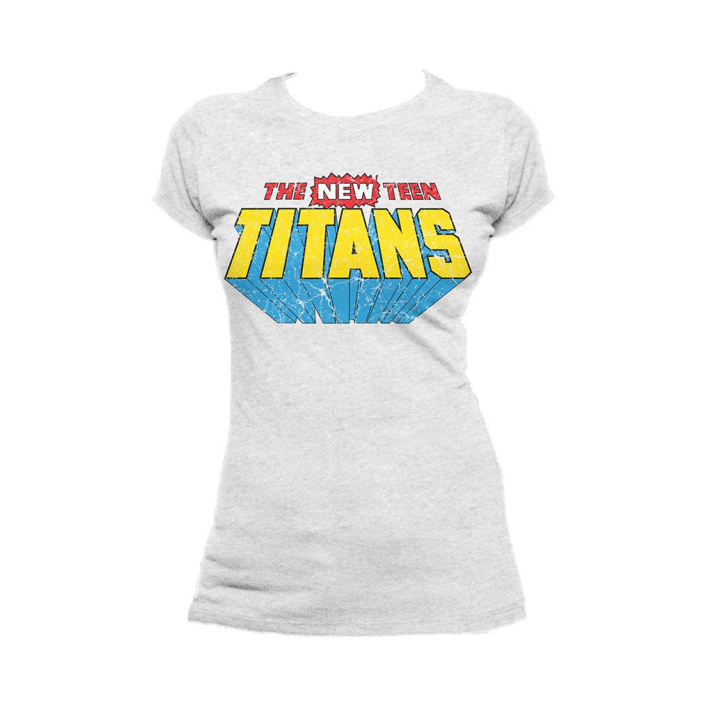 DC Comics New Teen Titans Distressed Logo Official Women's T-shirt Sports Grey - Urban Species