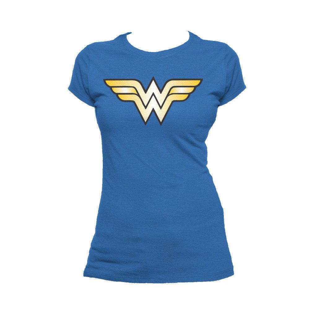 DC Comics Wonder Woman Logo Classic Official Women's T-shirt (Royal Blue) - Urban Species Ladies Short Sleeved T-Shirt
