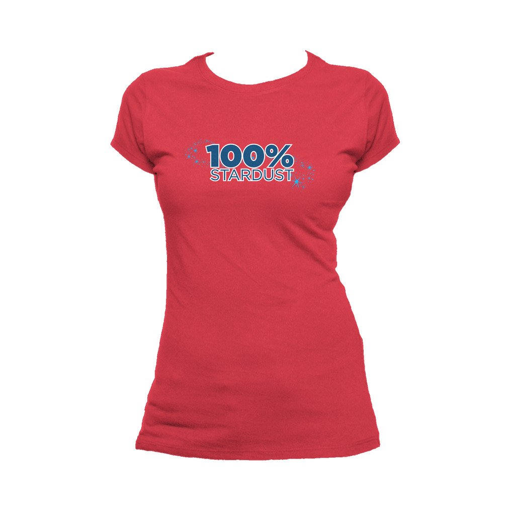 I Love Science 100% Stardust Official Women's T-shirt (Red) - Urban Species Ladies Short Sleeved T-Shirt