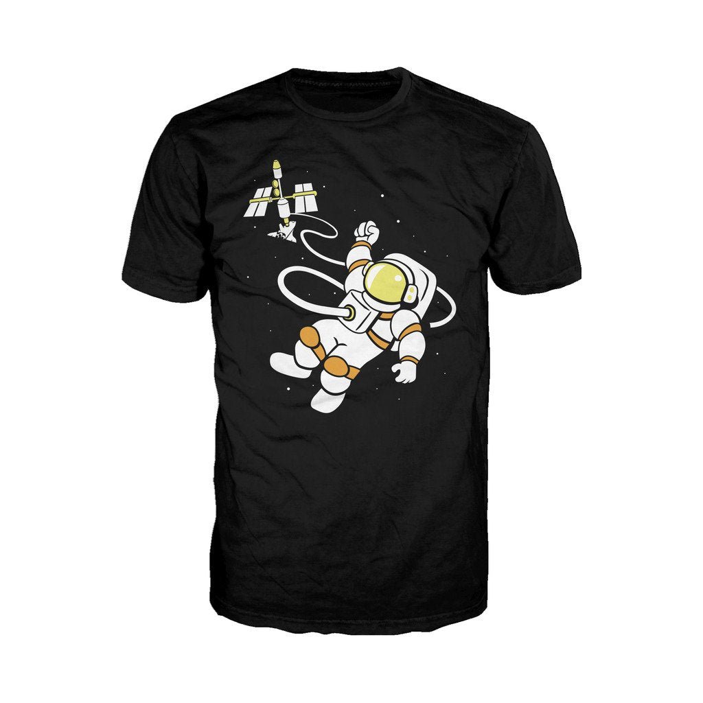 I Love Science Astronaut Official Men's T-shirt (Black) - Urban Species Mens Short Sleeved T-Shirt