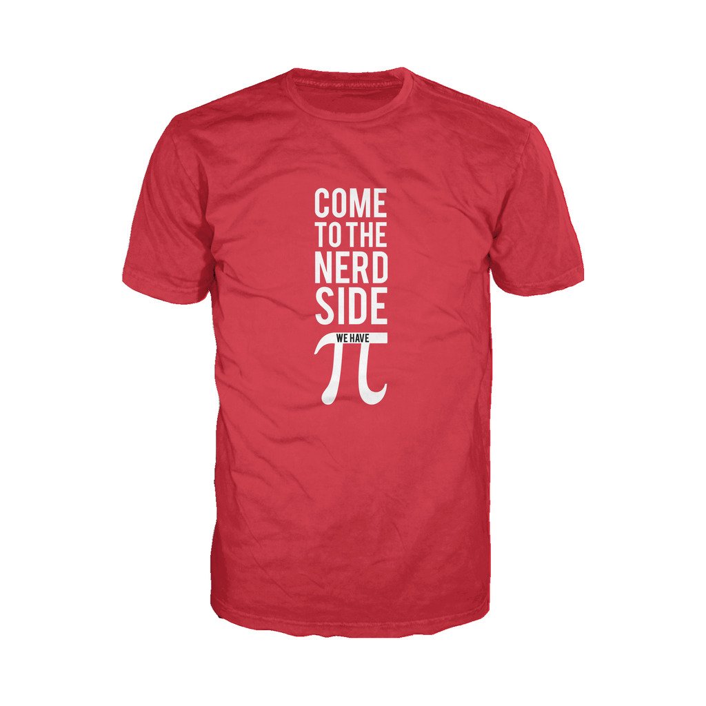 I Love Science Come To The Nerd Side We Have Pi Official Men's T-shirt (Red) - Urban Species Mens Short Sleeved T-Shirt