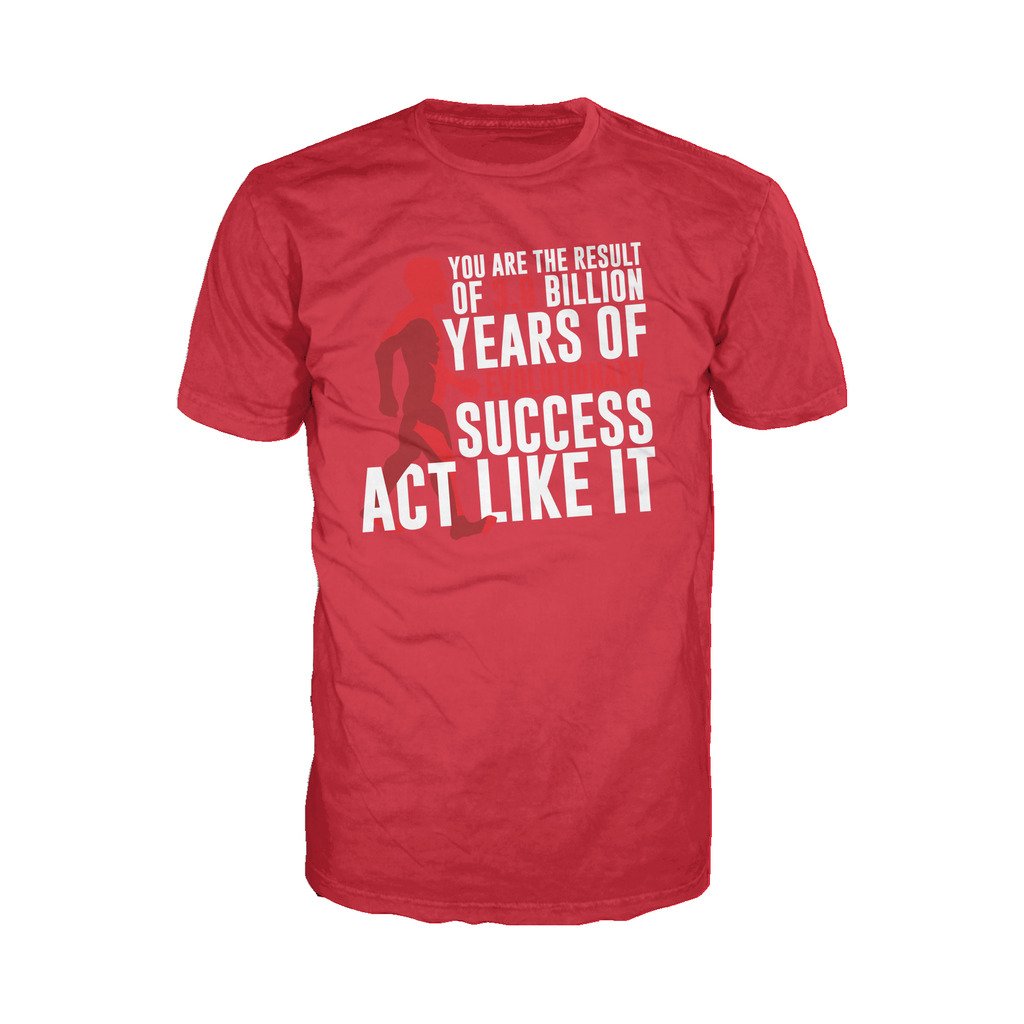 I Love Science Evolutionary Success Official Men's T-shirt (Red) - Urban Species Mens Short Sleeved T-Shirt