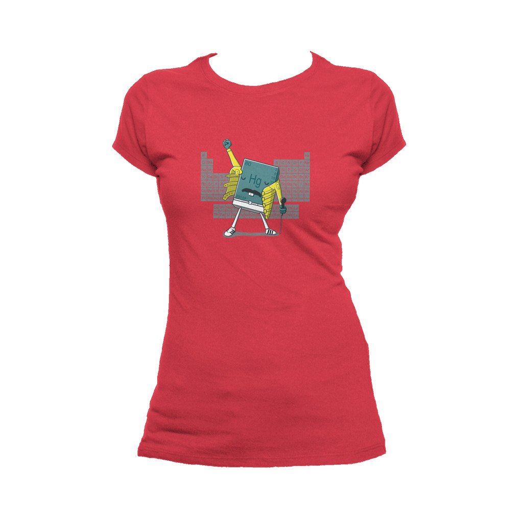 I Love Science Freddie Mercury Official Women's T-shirt (Red) - Urban Species Ladies Short Sleeved T-Shirt
