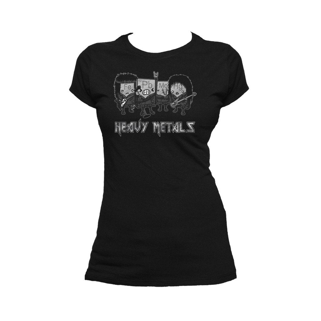 I Love Science Heavy Metals Official Women's T-shirt (Black) - Urban Species Ladies Short Sleeved T-Shirt