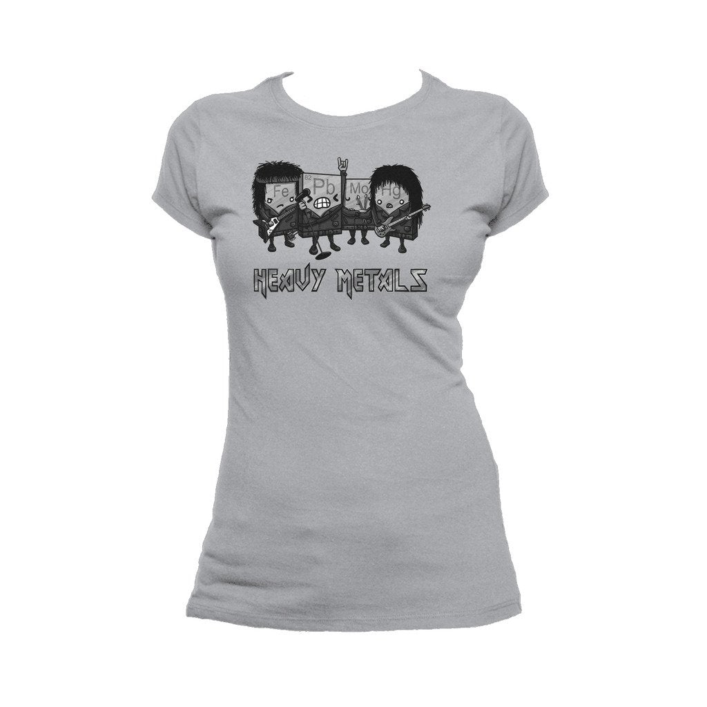 I Love Science Heavy Metals Official Women's T-shirt (Heather Grey) - Urban Species Ladies Short Sleeved T-Shirt