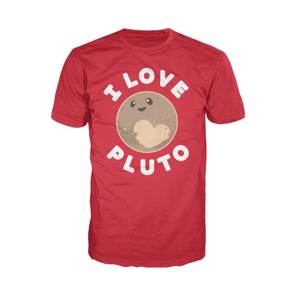 I Love Science I Love Pluto Official Men's T-shirt (Red) - Urban Species Mens Short Sleeved T-Shirt