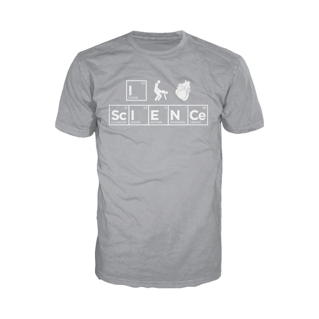 I Love Science I (Stick Figure Anatomical Heart) Science Official Men's T-shirt (Heather Grey) - Urban Species Mens Short Sleeved T-Shirt
