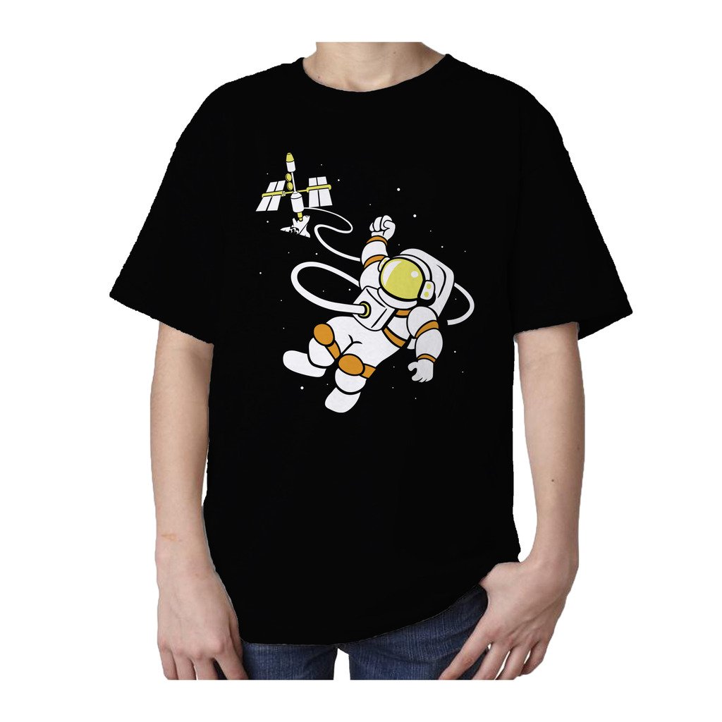 I Love Science Astronaut Official Kid's T-shirt (Black) - Urban Species Kids Short Sleeved T-Shirt