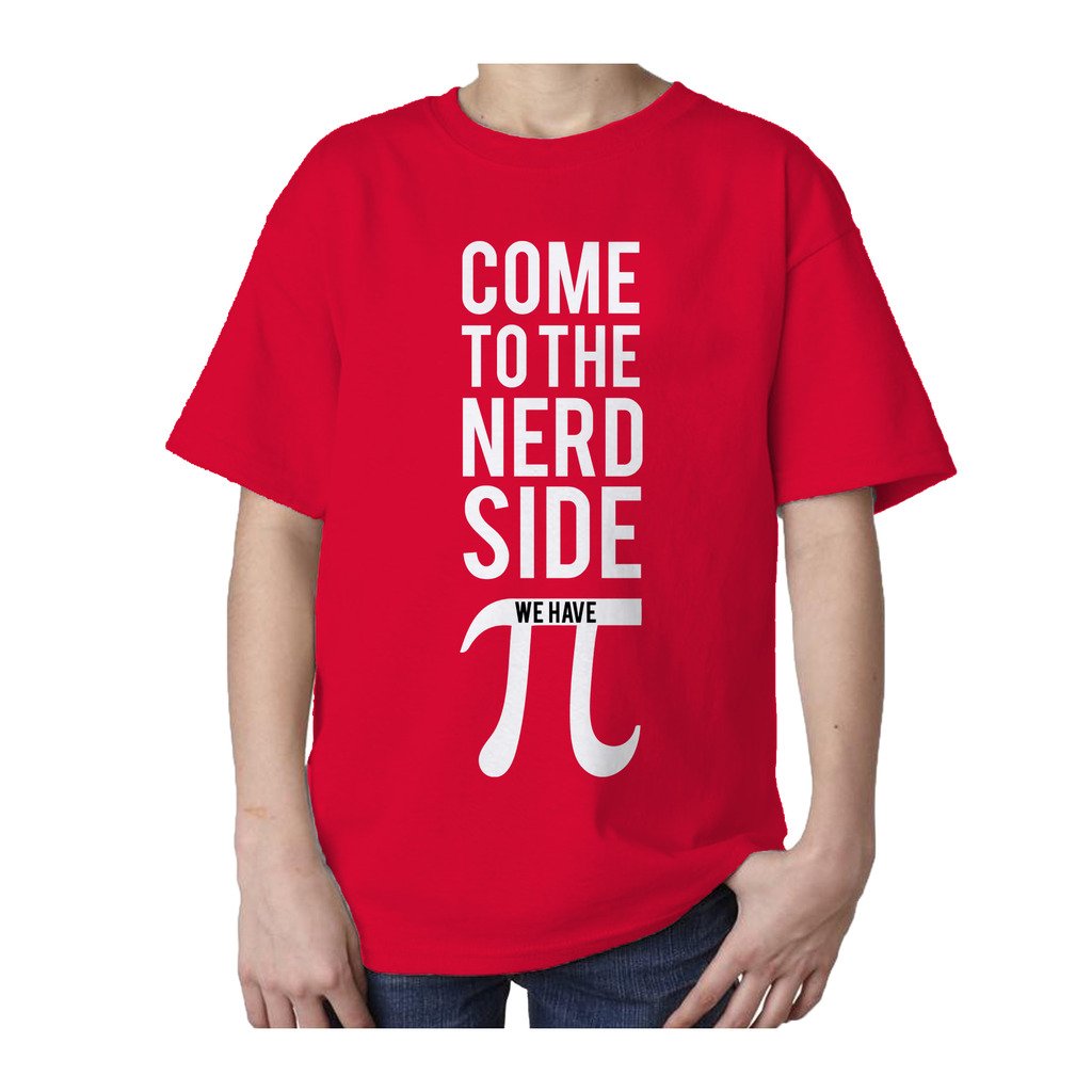 I Love Science Come To The Nerd Side We Have Pi Official Kid's T-shirt (Red) - Urban Species Kids Short Sleeved T-Shirt